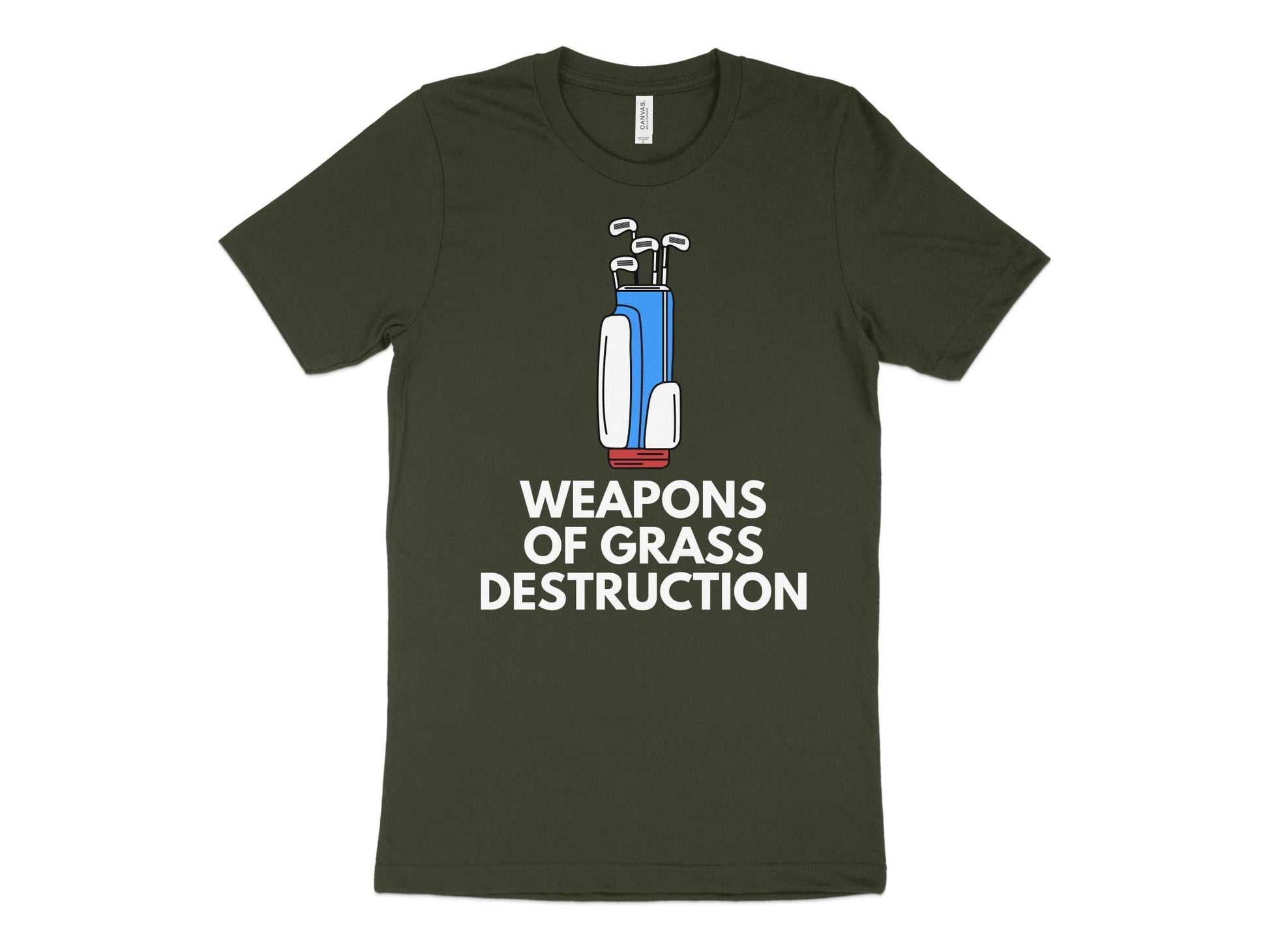 Funny Golfer Gifts  TShirt XS / Dark Olive Weapons of Grass Destruction Golf T-Shirt