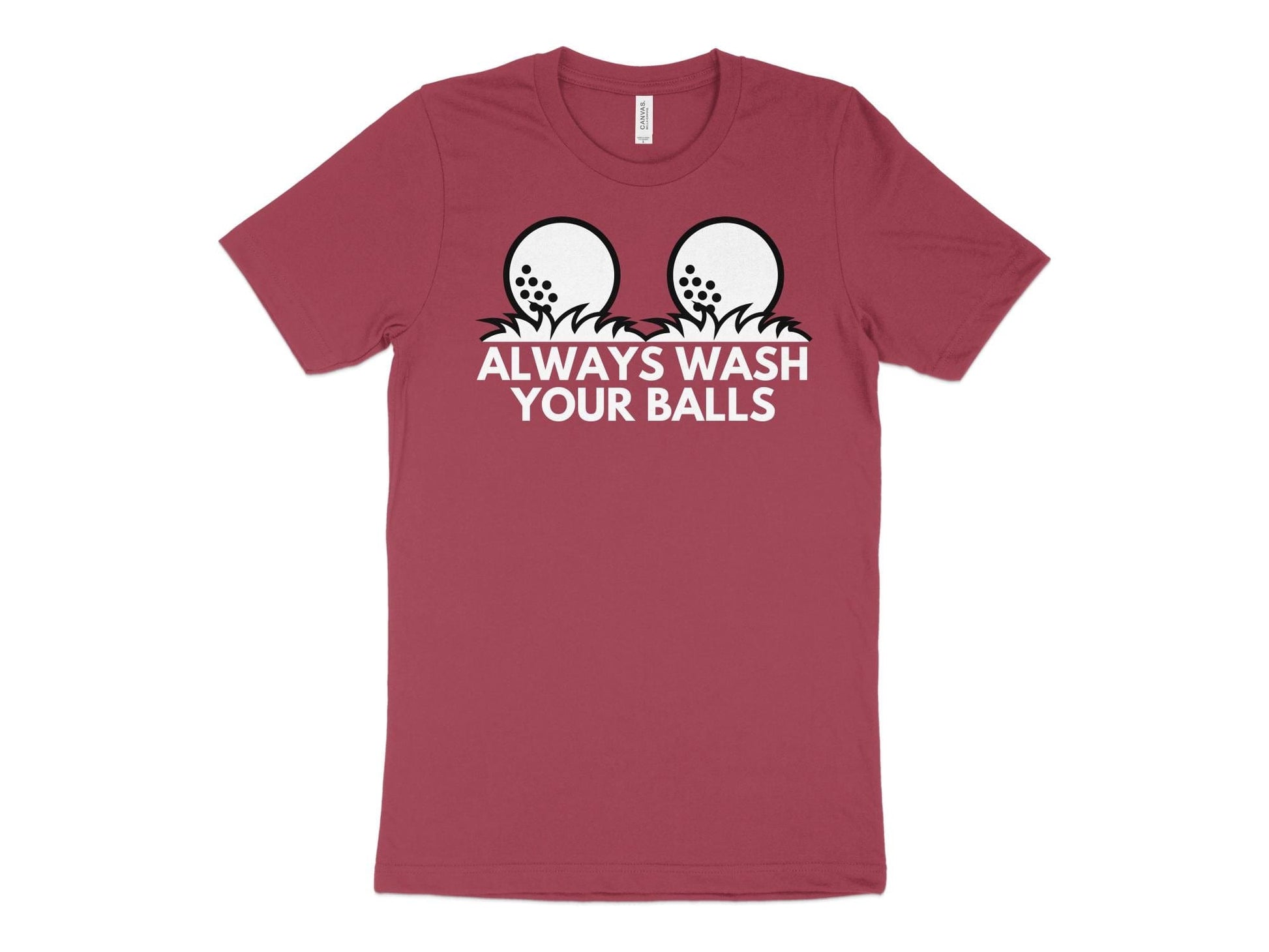 Funny Golfer Gifts  TShirt XS / Heather Raspberry Always Wash Your Balls Golf Tshirt