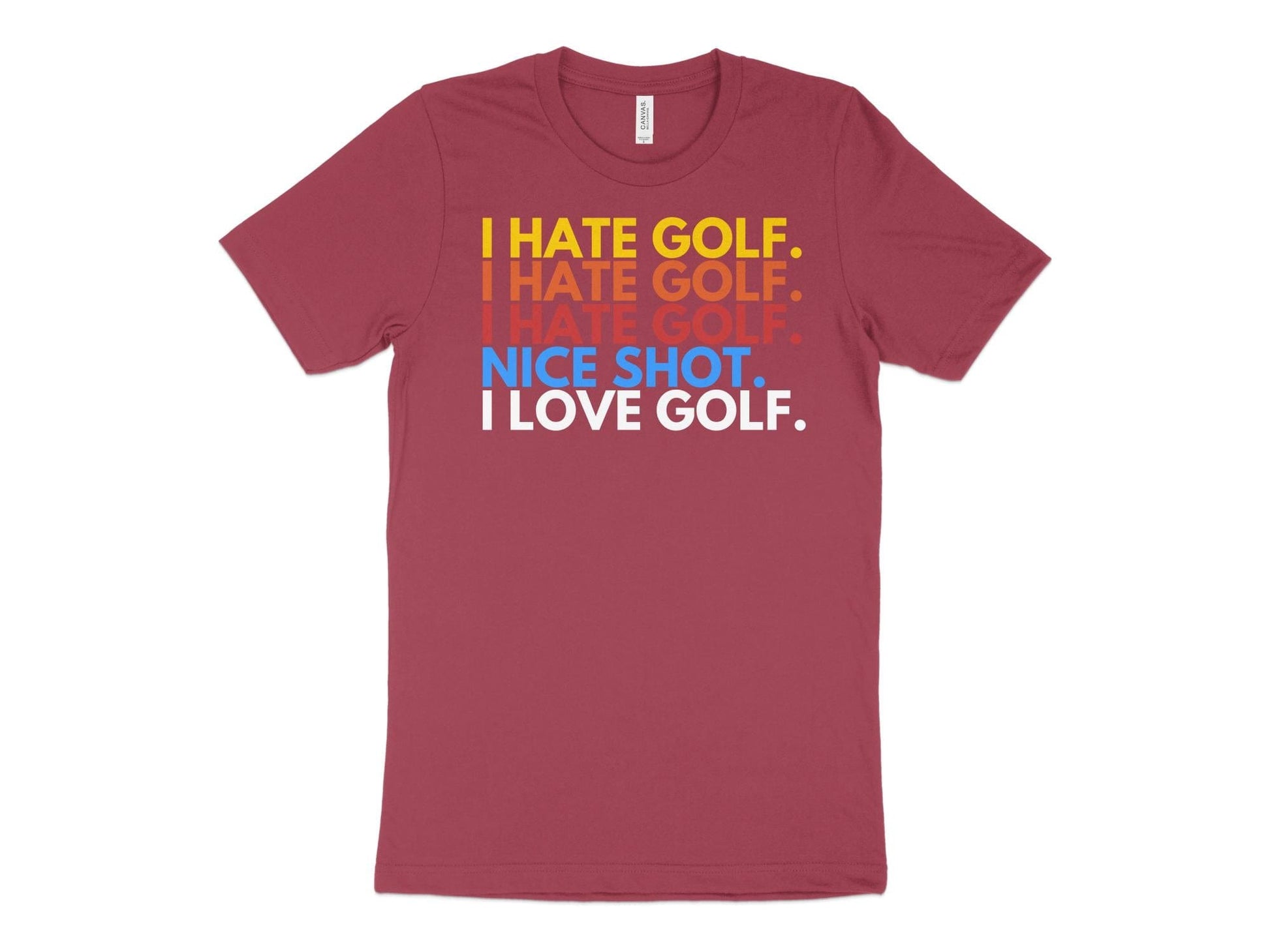 Funny Golfer Gifts  TShirt XS / Heather Raspberry I Hate Golf I Love Golf Golf T-Shirt