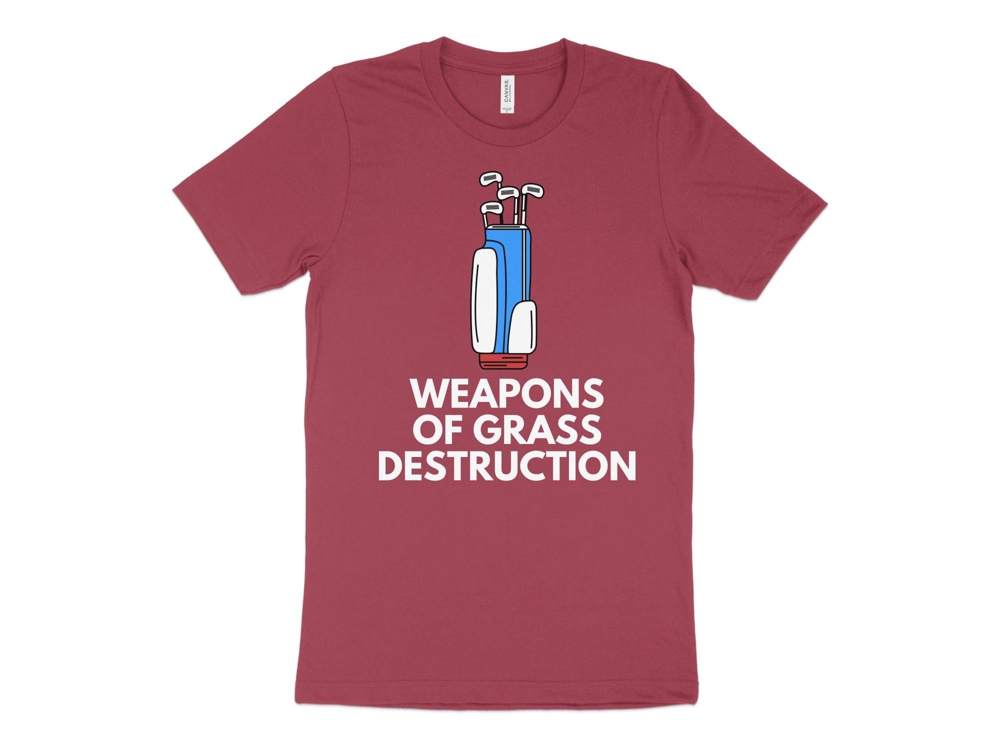 Funny Golfer Gifts  TShirt XS / Heather Raspberry Weapons of Grass Destruction Golf T-Shirt