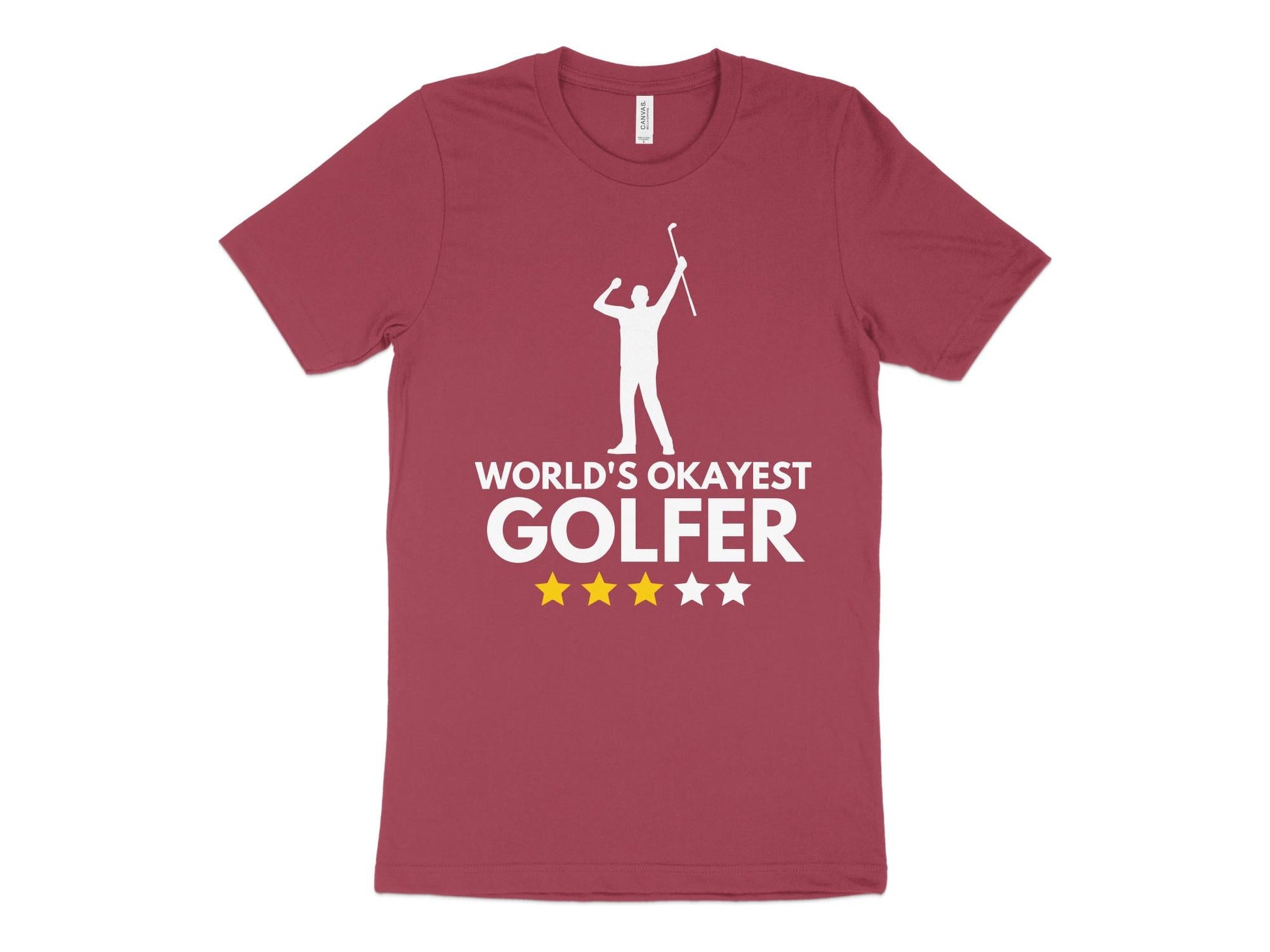 Funny Golfer Gifts  TShirt XS / Heather Raspberry Worlds Okayest Golfer Golf T-Shirt