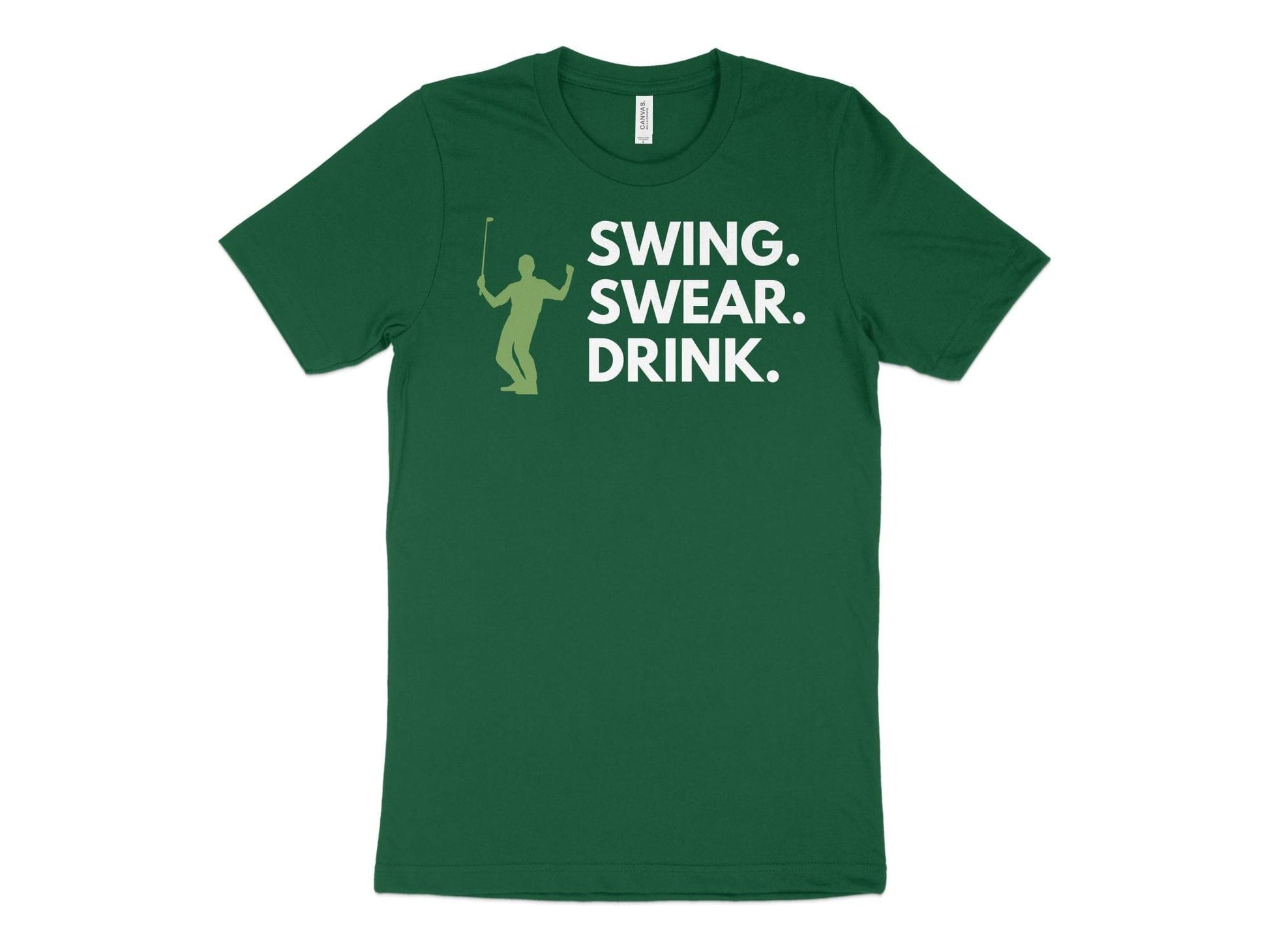 Funny Golfer Gifts  TShirt XS / Kelly Swing Swear Drink Golf T-Shirt