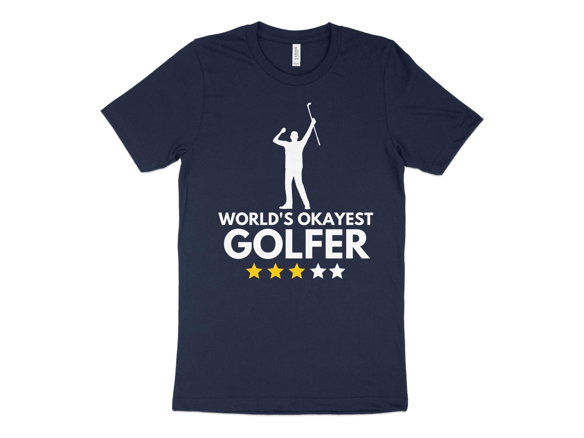 Funny Golfer Gifts  TShirt XS / Navy Worlds Okayest Golfer Golf T-Shirt
