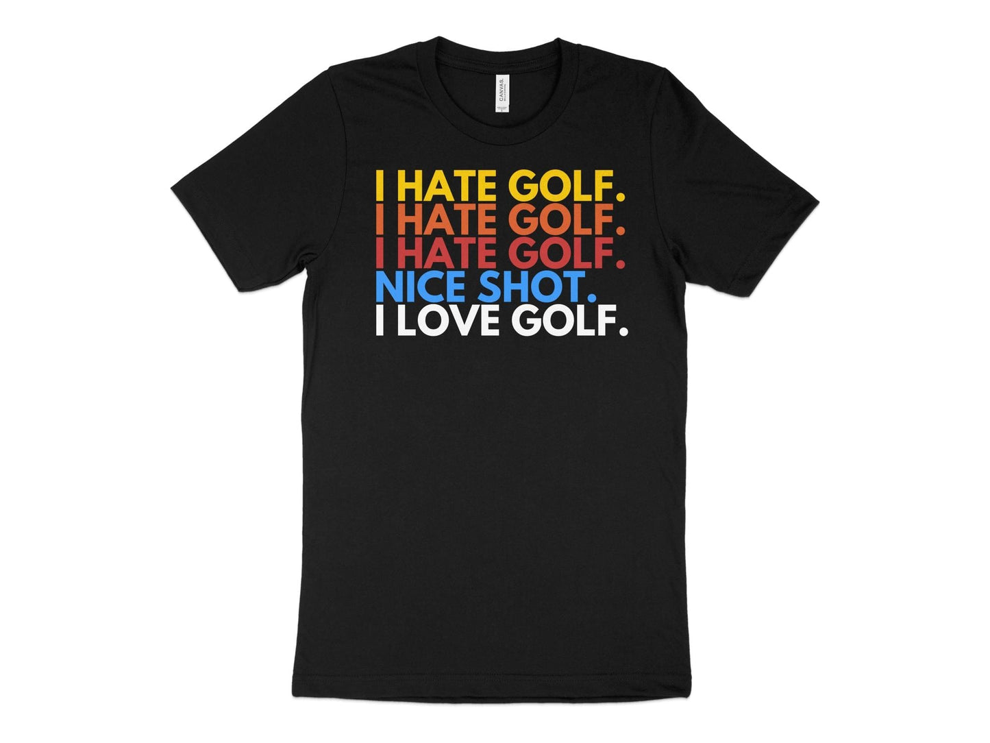 Funny Golfer Gifts  TShirt XS / Solid Black Blend I Hate Golf I Love Golf Golf T-Shirt