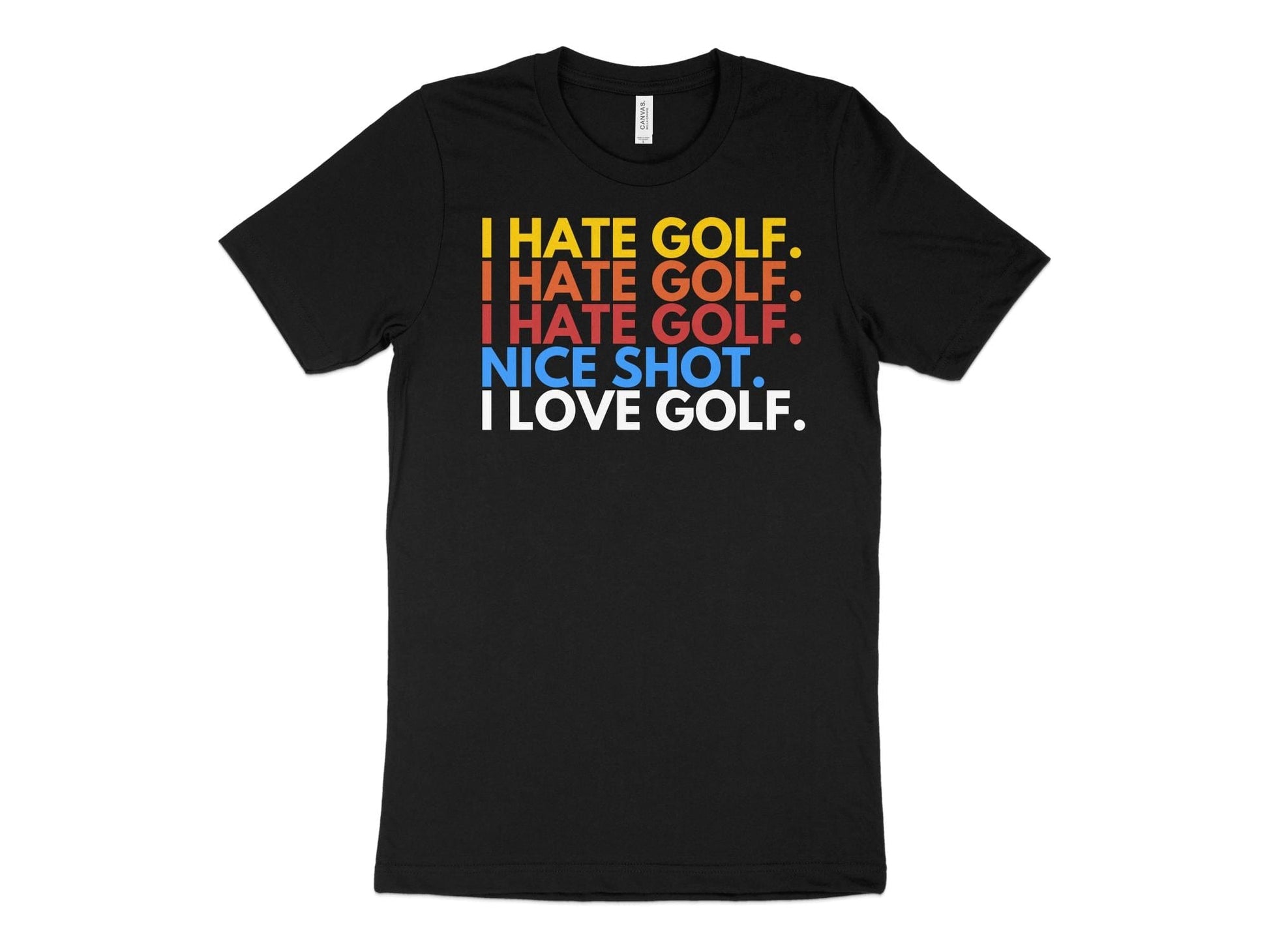 Funny Golfer Gifts  TShirt XS / Solid Black Blend I Hate Golf I Love Golf Golf T-Shirt