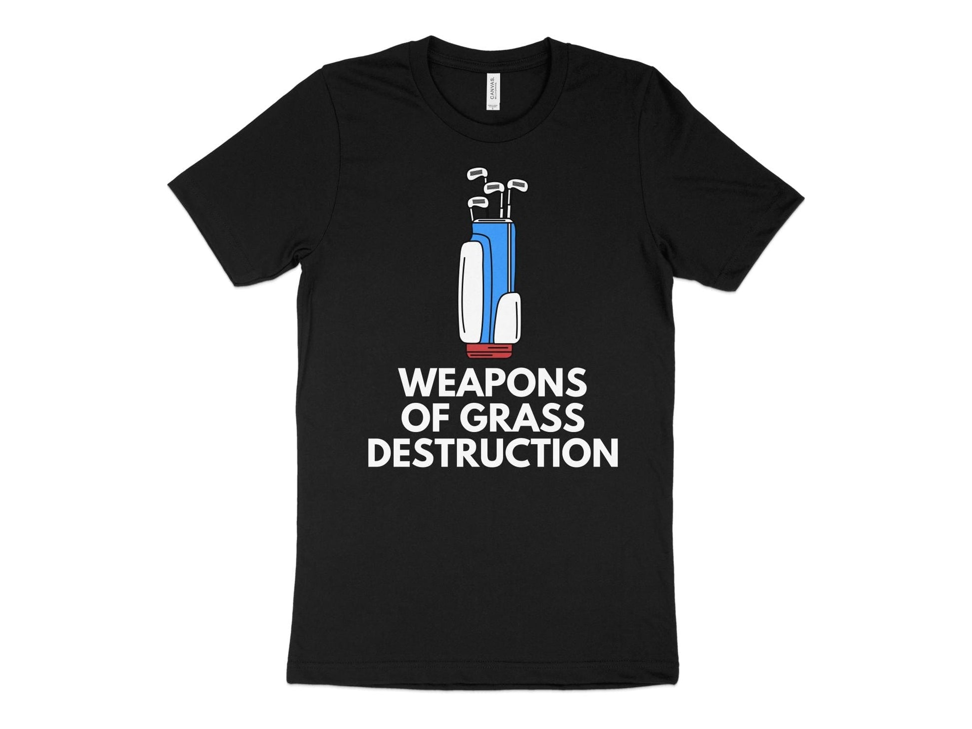 Funny Golfer Gifts  TShirt XS / Solid Black Blend Weapons of Grass Destruction Golf T-Shirt