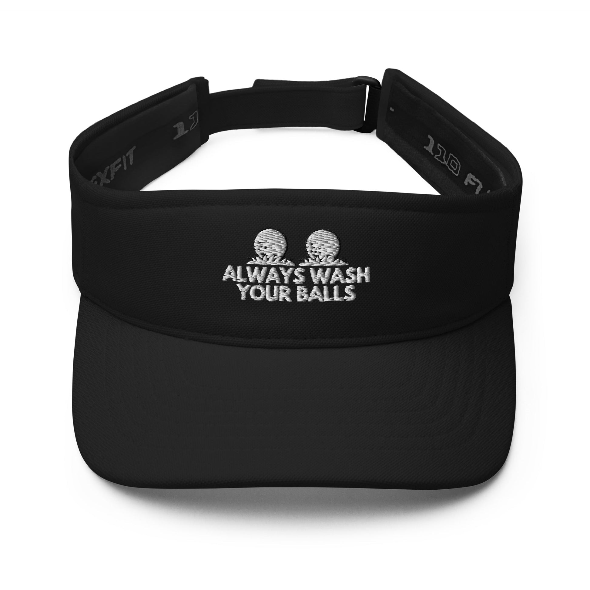 Funny Golfer Gifts  Visor Black Always Wash Your Balls Visor