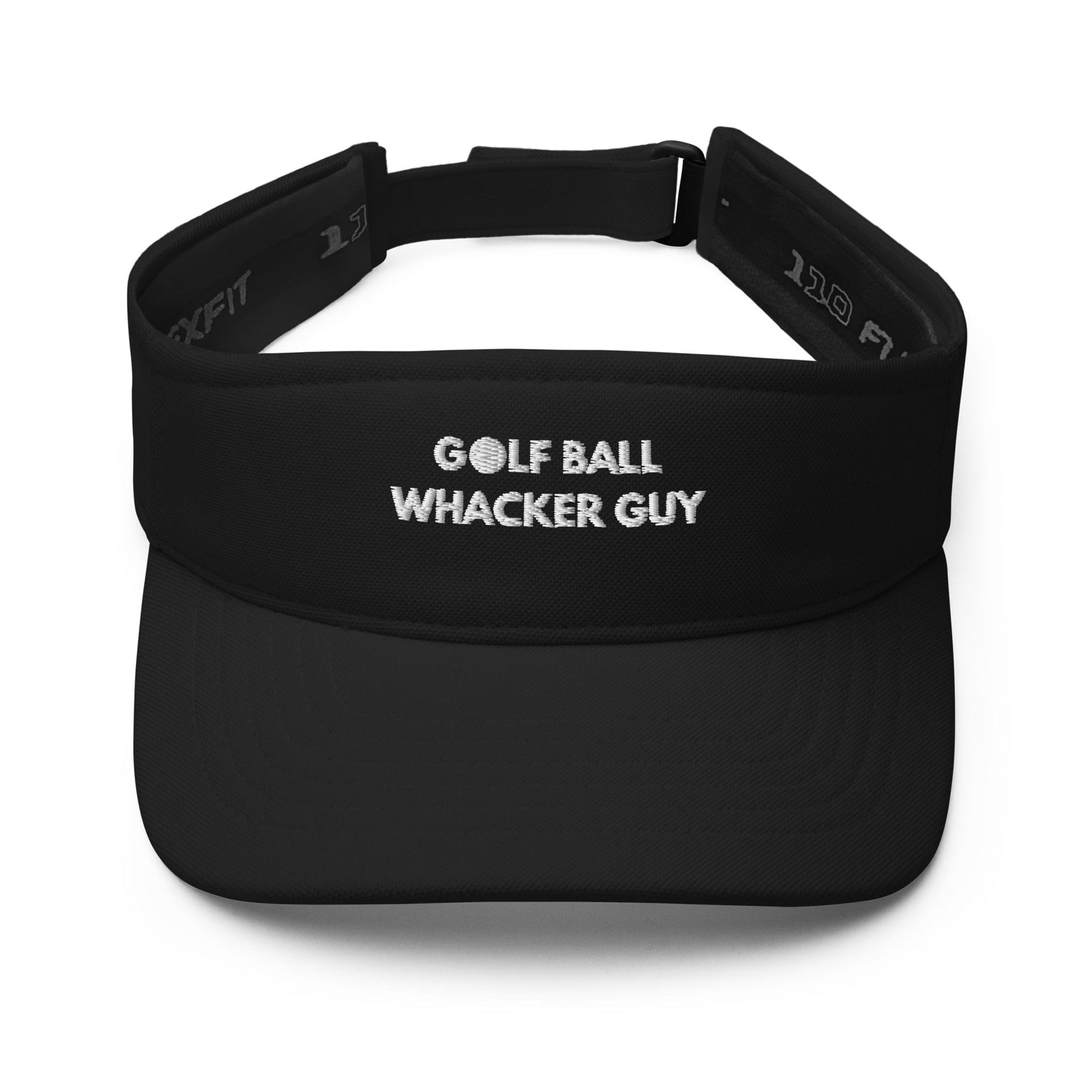 Funny Golfer Gifts  Visor Black Golfball Whacker Guy Visor