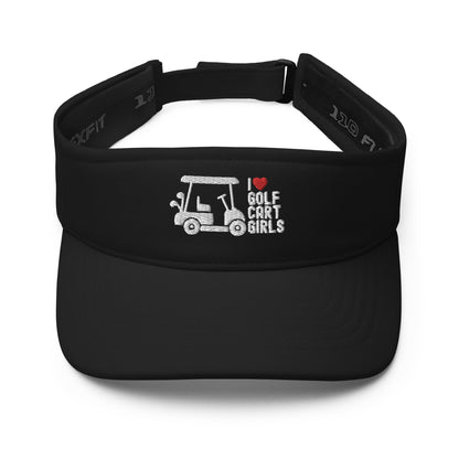 Funny Golfer Gifts  Visor Black I Love Golf Cart Girls Visor