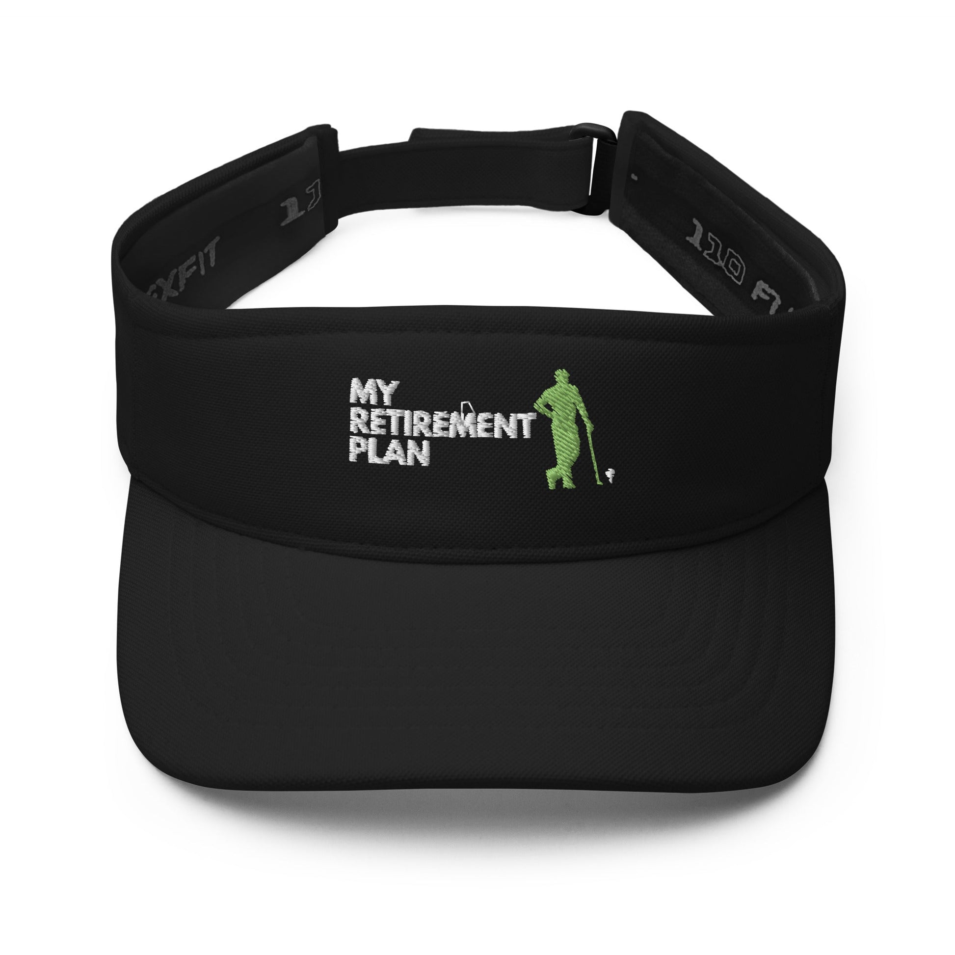 Funny Golfer Gifts  Visor Black My Retirement Plan Golf Visor