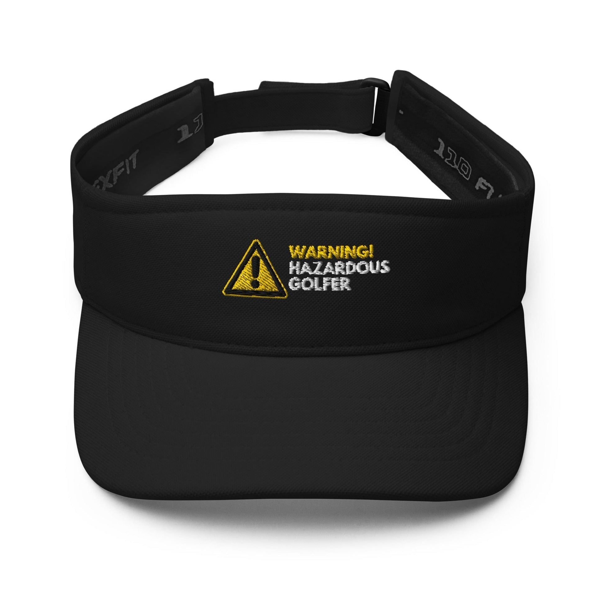 Funny Golfer Gifts  Visor Black Warning Hazardous Golfer Visor