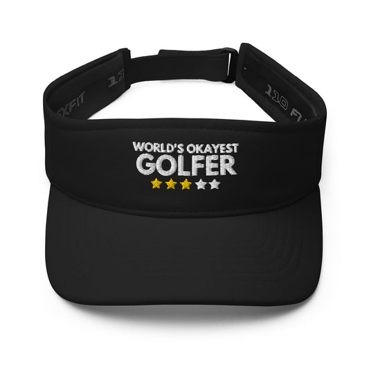 Funny Golfer Gifts  Visor Black Worlds Okayest Golfer Visor