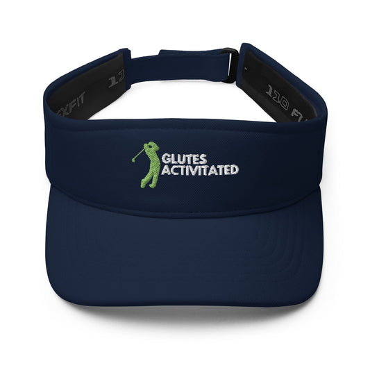 Funny Golfer Gifts  Visor Navy Glutes Activated Male Visor