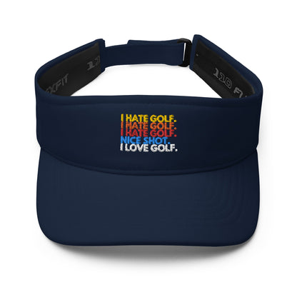 Funny Golfer Gifts  Visor Navy I Hate Golf. I Hate Golf. I Hate Golf. Nice Shot. I Love Golf Visor