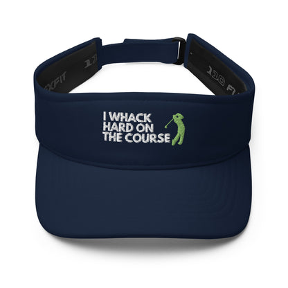 Funny Golfer Gifts  Visor Navy I Whack Hard On The Course Visor