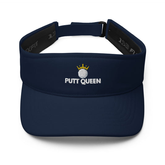 Funny Golfer Gifts  Visor Navy Putt Queen Visor