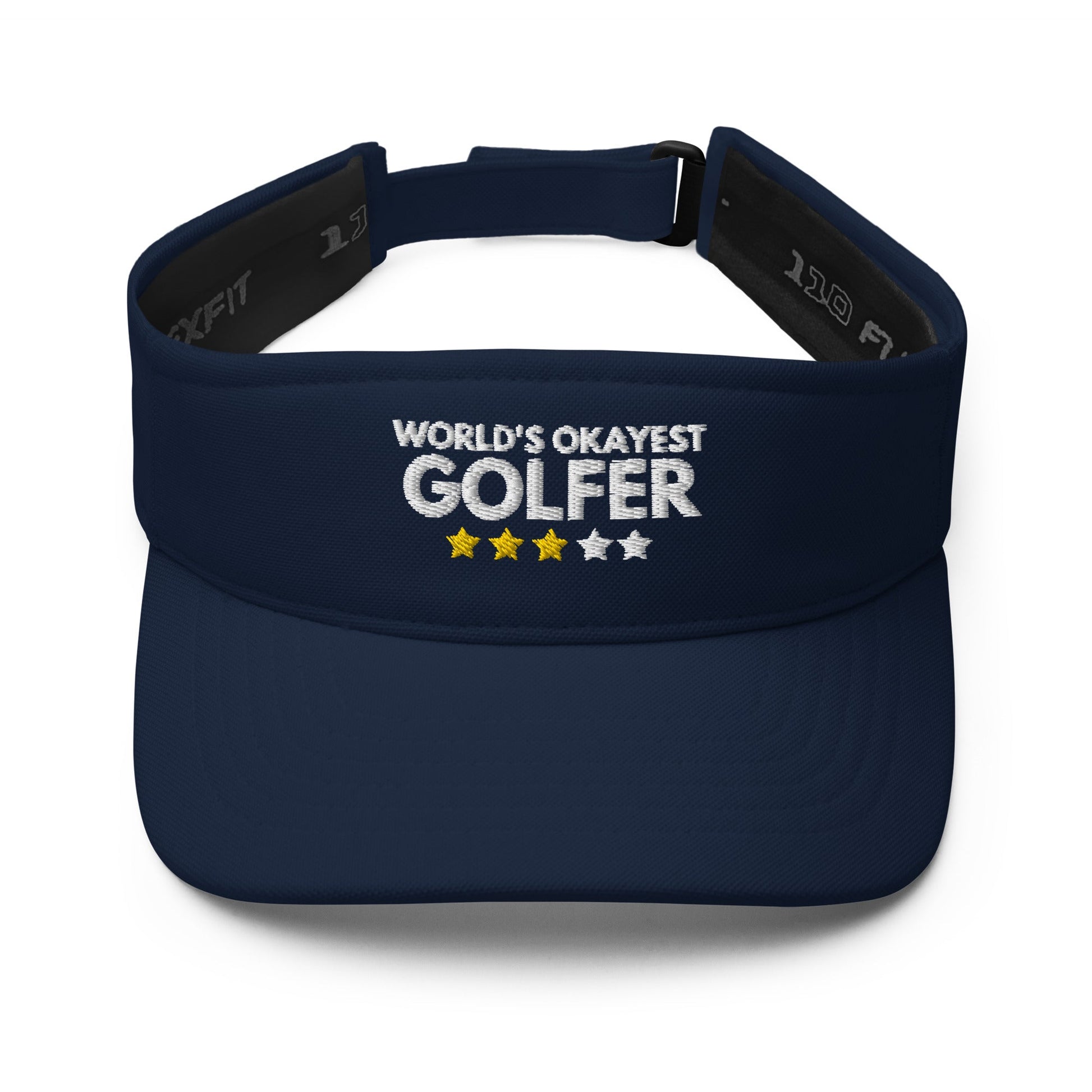 Funny Golfer Gifts  Visor Navy Worlds Okayest Golfer Visor