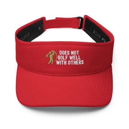 Funny Golfer Gifts  Visor Red Does Not Golf Well With Others Visor