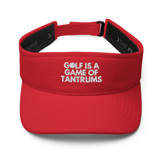 Funny Golfer Gifts  Visor Red Golf Is A Game Of Tantrums Visor