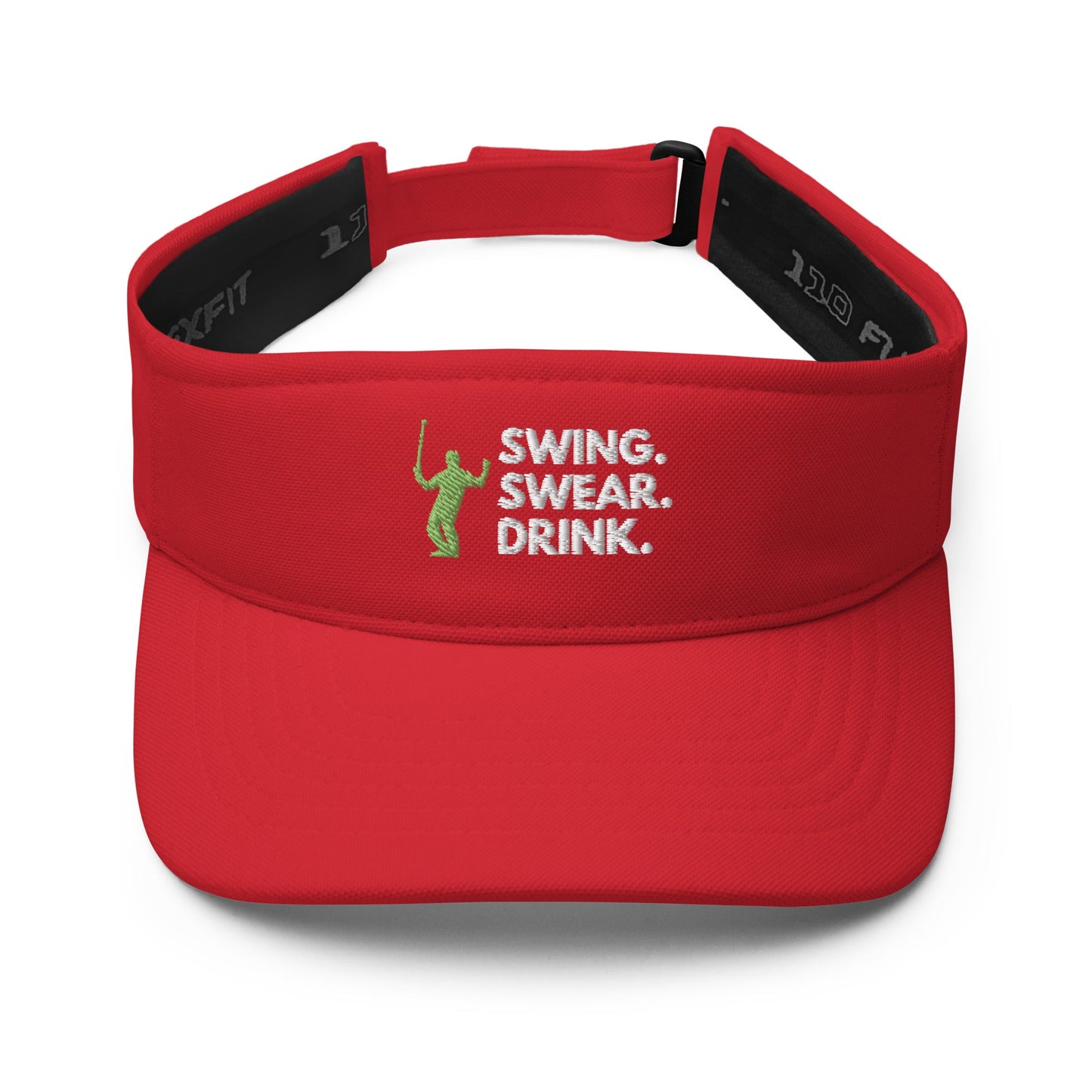 Funny Golfer Gifts  Visor Red Swing Swear Drink Visor