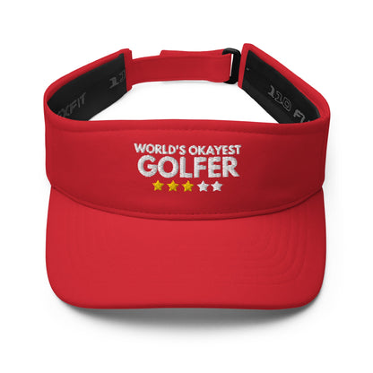 Funny Golfer Gifts  Visor Red Worlds Okayest Golfer Visor