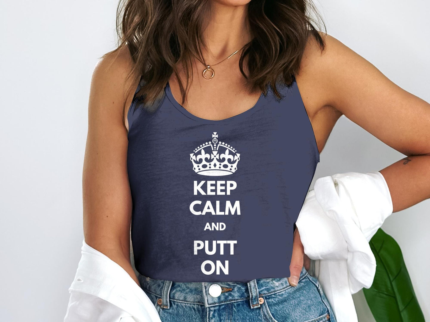 Funny Golfer Gifts  Womens Tank Top Keep Calm and Putt On Golf Womans Tank Top