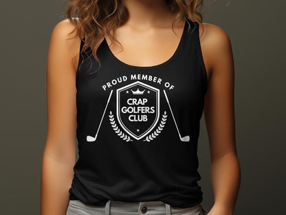 Funny Golfer Gifts  Womens Tank Top Proud Member of the Crap Golfers Club Golf Womans Tank Top