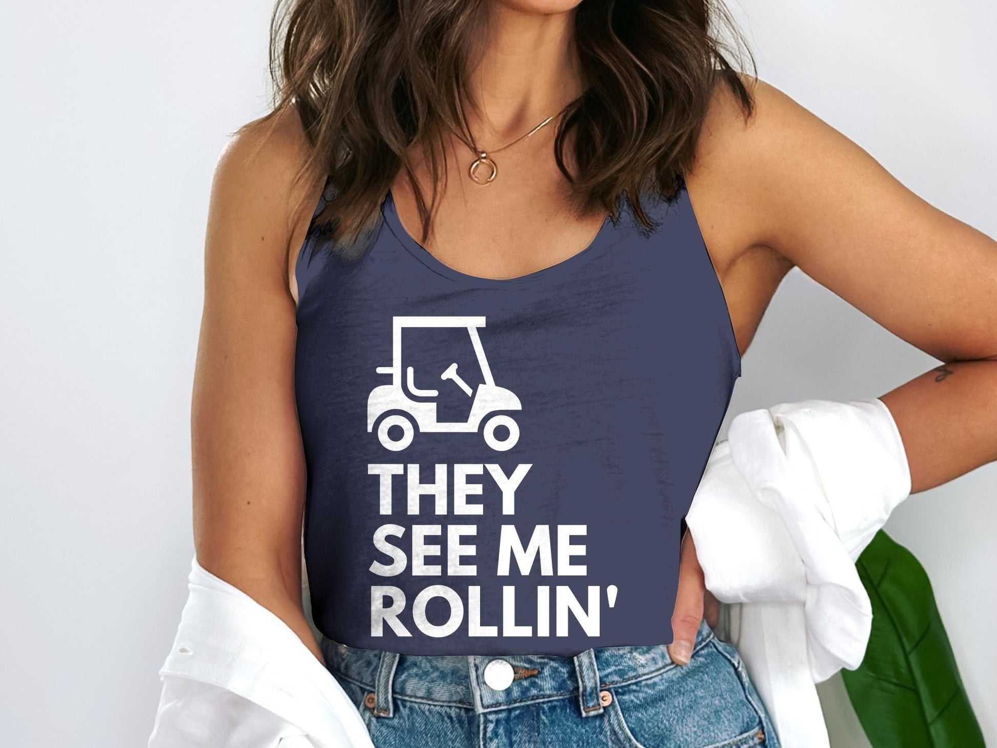 Funny Golfer Gifts  Womens Tank Top They See Me Rollin Golf Womans Tank Top