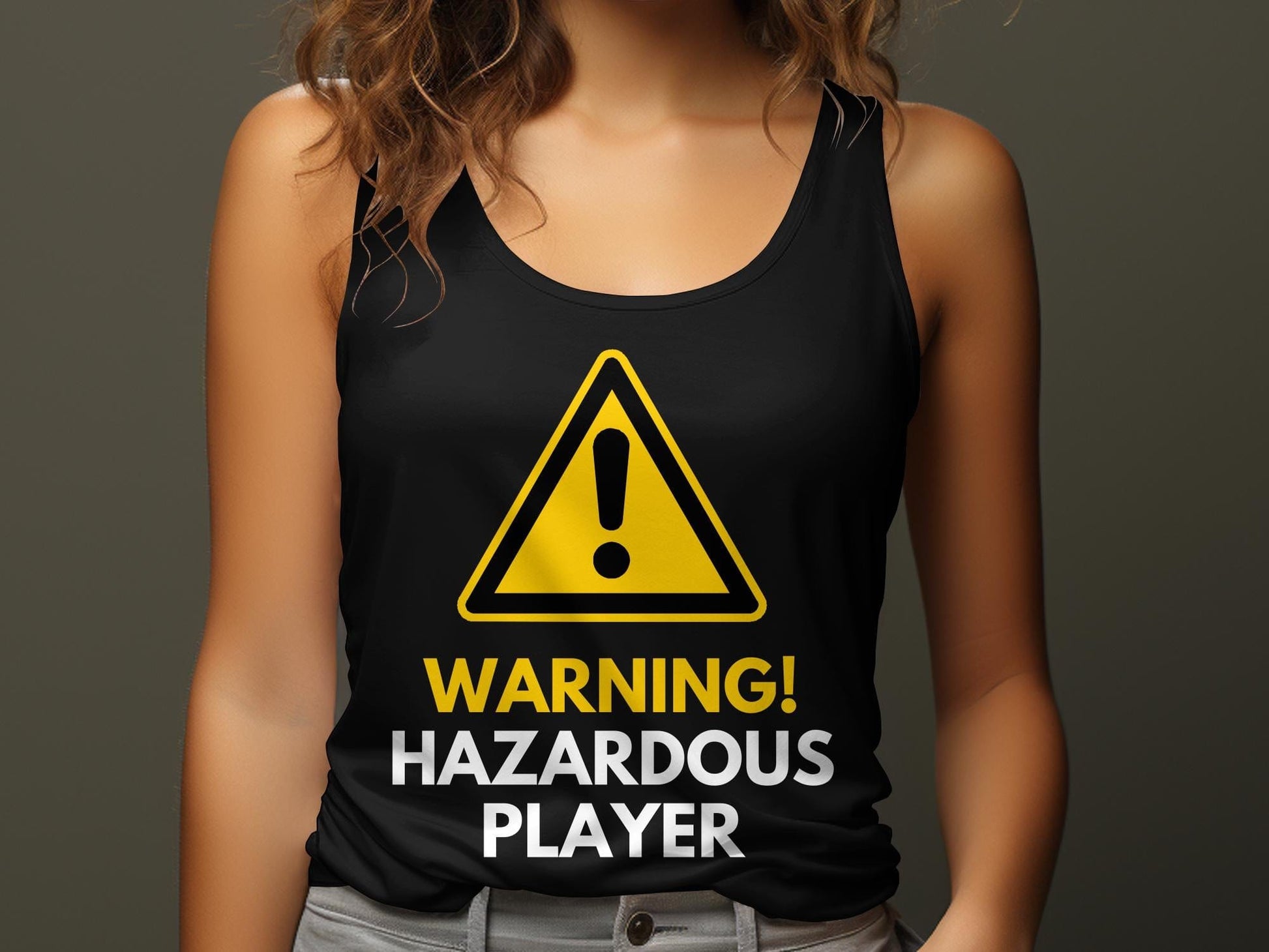 Funny Golfer Gifts  Womens Tank Top Warning Hazardous Player Golf Womans Tank Top