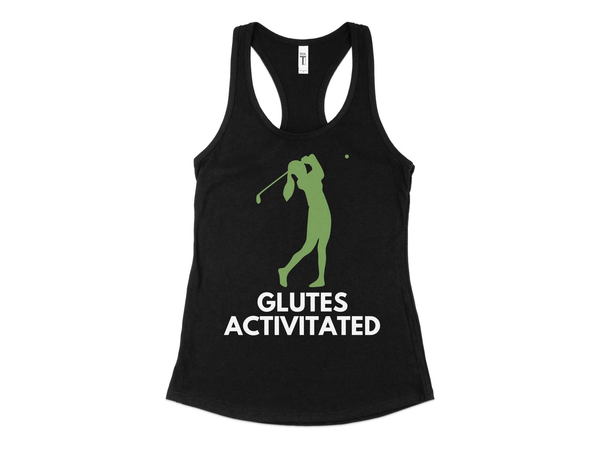 Funny Golfer Gifts  Womens Tank Top XS / Black Glutes Activated Female Golf Womans Tank Top