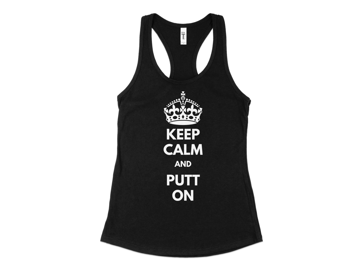 Funny Golfer Gifts  Womens Tank Top XS / Black Keep Calm and Putt On Golf Womans Tank Top