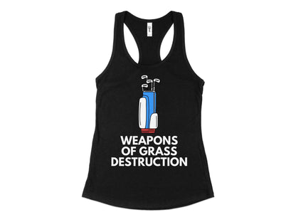 Funny Golfer Gifts  Womens Tank Top XS / Black Weapons of Grass Destruction Golf Womans Tank Top