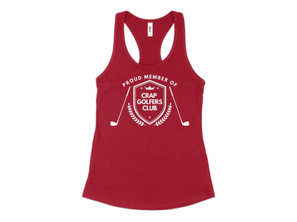 Funny Golfer Gifts  Womens Tank Top XS / Cardinal Proud Member of the Crap Golfers Club Golf Womans Tank Top