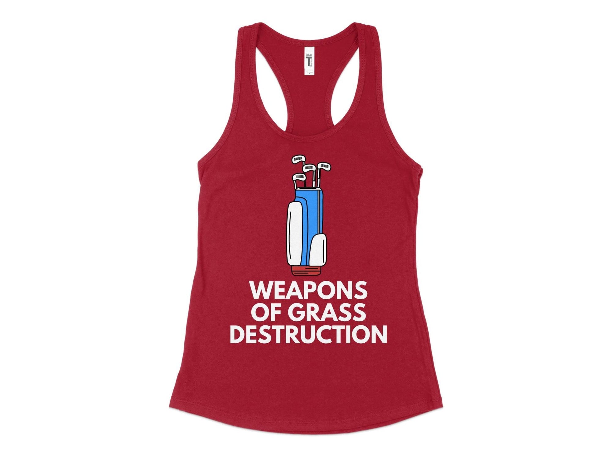 Funny Golfer Gifts  Womens Tank Top XS / Cardinal Weapons of Grass Destruction Golf Womans Tank Top