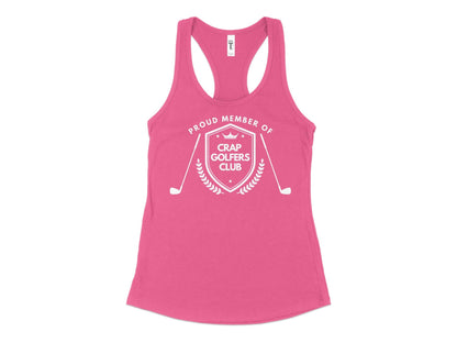 Funny Golfer Gifts  Womens Tank Top XS / Hot Pink Proud Member of the Crap Golfers Club Golf Womans Tank Top