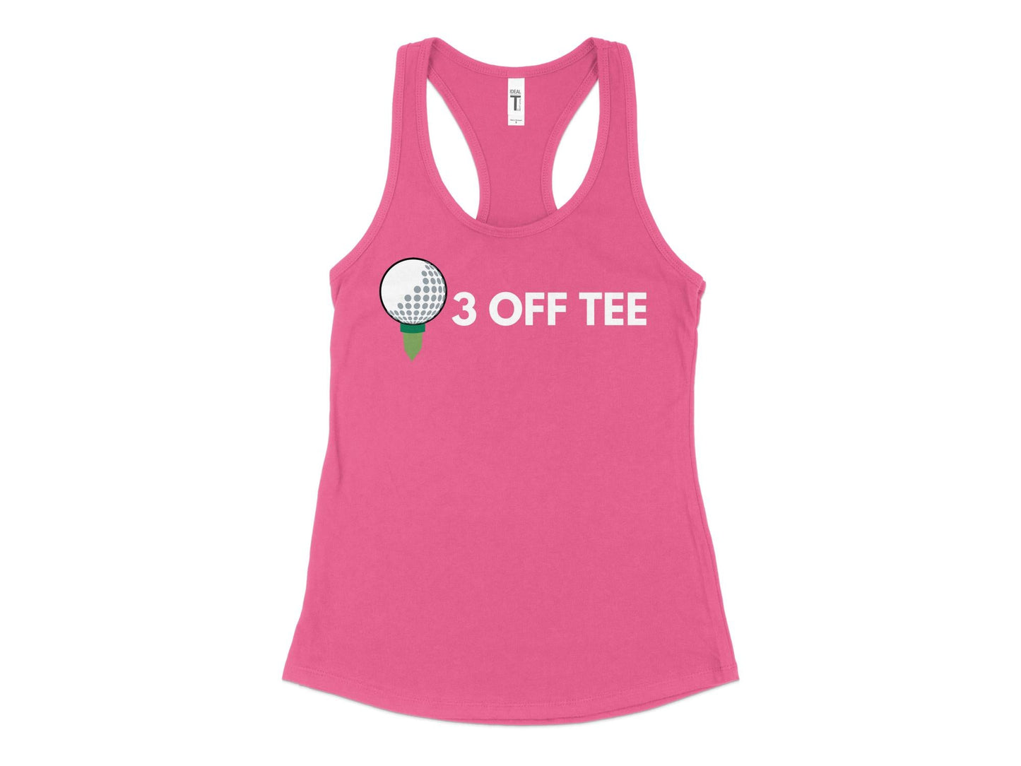 Funny Golfer Gifts  Womens Tank Top XS / Hot Pink Three Off Tee Golf Womans Tank Top