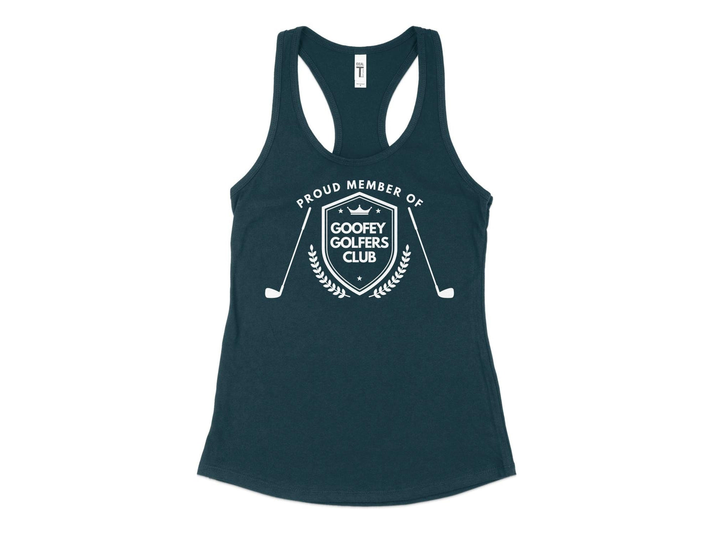 Funny Golfer Gifts  Womens Tank Top XS / Midnight Navy Proud Member of the Goofey Golfers Club Golf Womans Tank Top
