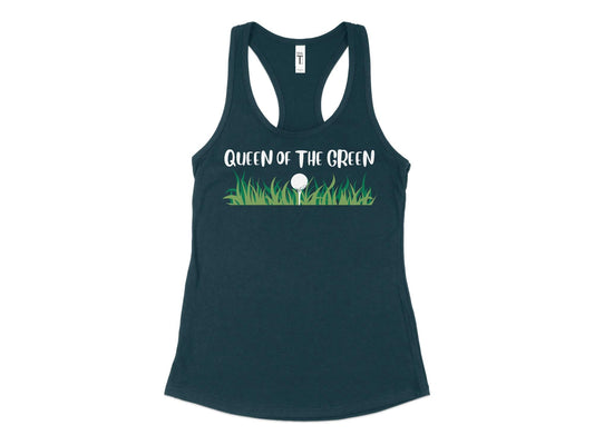 Funny Golfer Gifts  Womens Tank Top XS / Midnight Navy Queen of the Green Golf Womans Tank Top