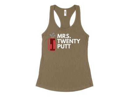 Funny Golfer Gifts  Womens Tank Top XS / Military Green Mrs Twenty Putt Golf Womans Tank Top