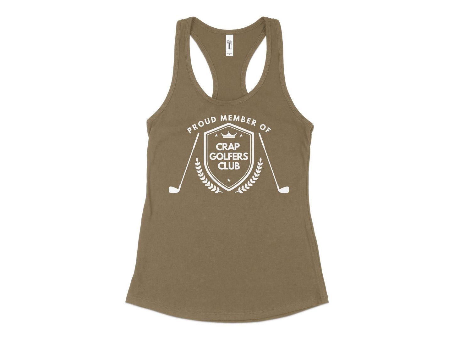 Funny Golfer Gifts  Womens Tank Top XS / Military Green Proud Member of the Crap Golfers Club Golf Womans Tank Top