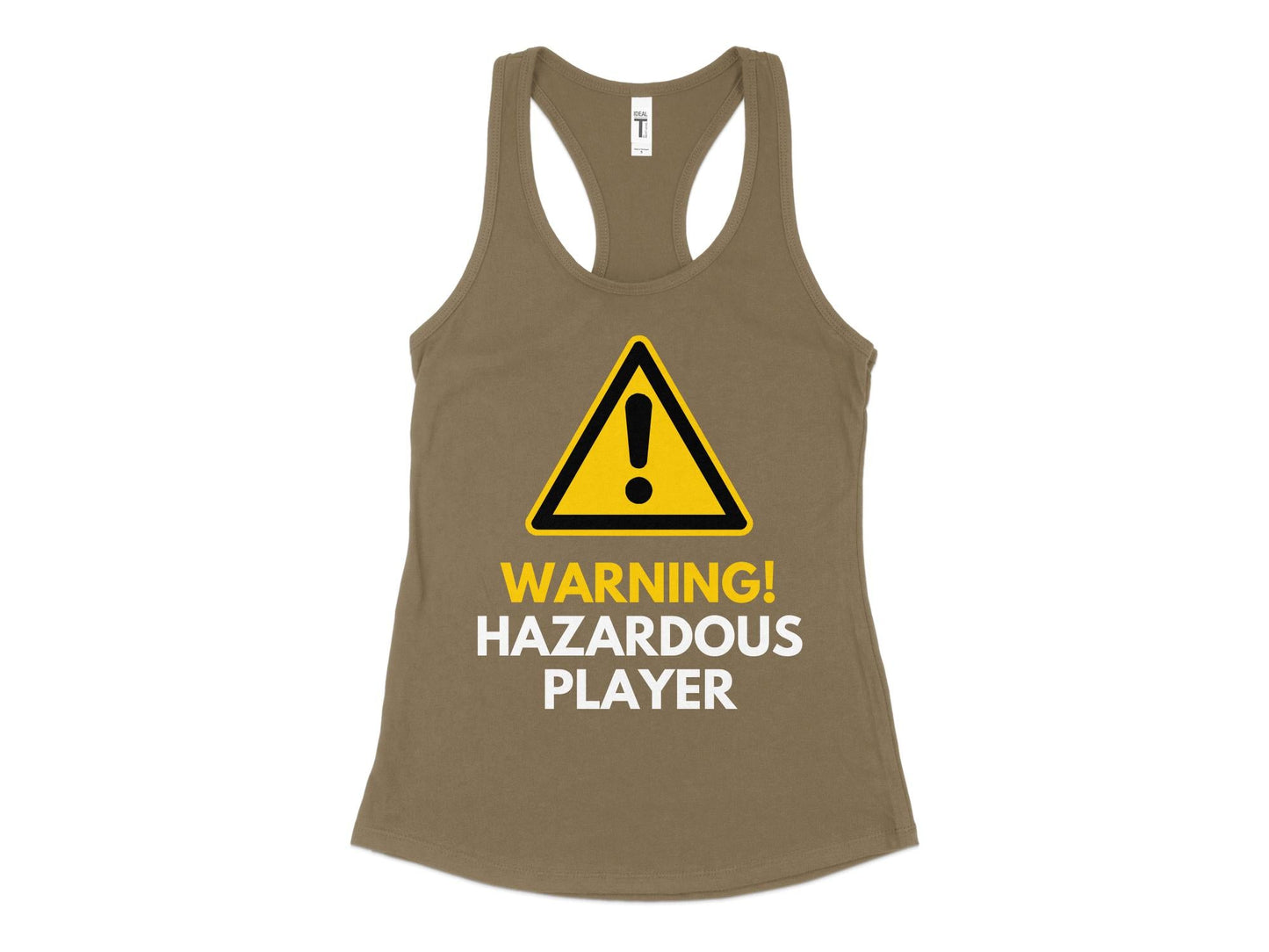 Funny Golfer Gifts  Womens Tank Top XS / Military Green Warning Hazardous Player Golf Womans Tank Top