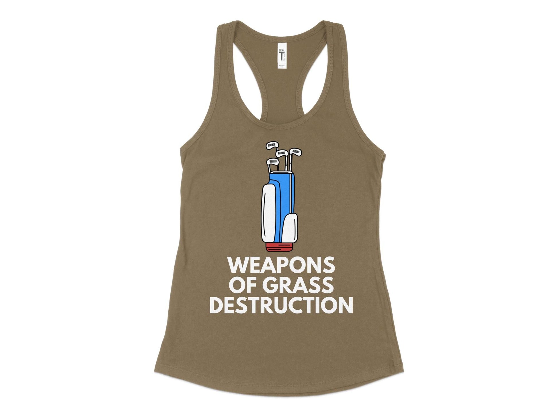 Funny Golfer Gifts  Womens Tank Top XS / Military Green Weapons of Grass Destruction Golf Womans Tank Top