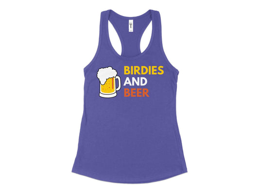Funny Golfer Gifts  Womens Tank Top XS / Purple Rush Birdies and Beer Golf Womans Tank Top