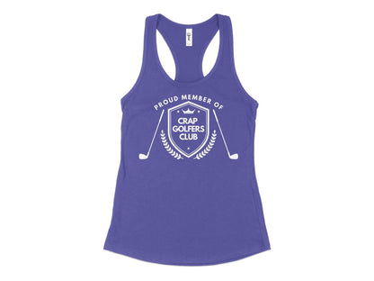 Funny Golfer Gifts  Womens Tank Top XS / Purple Rush Proud Member of the Crap Golfers Club Golf Womans Tank Top