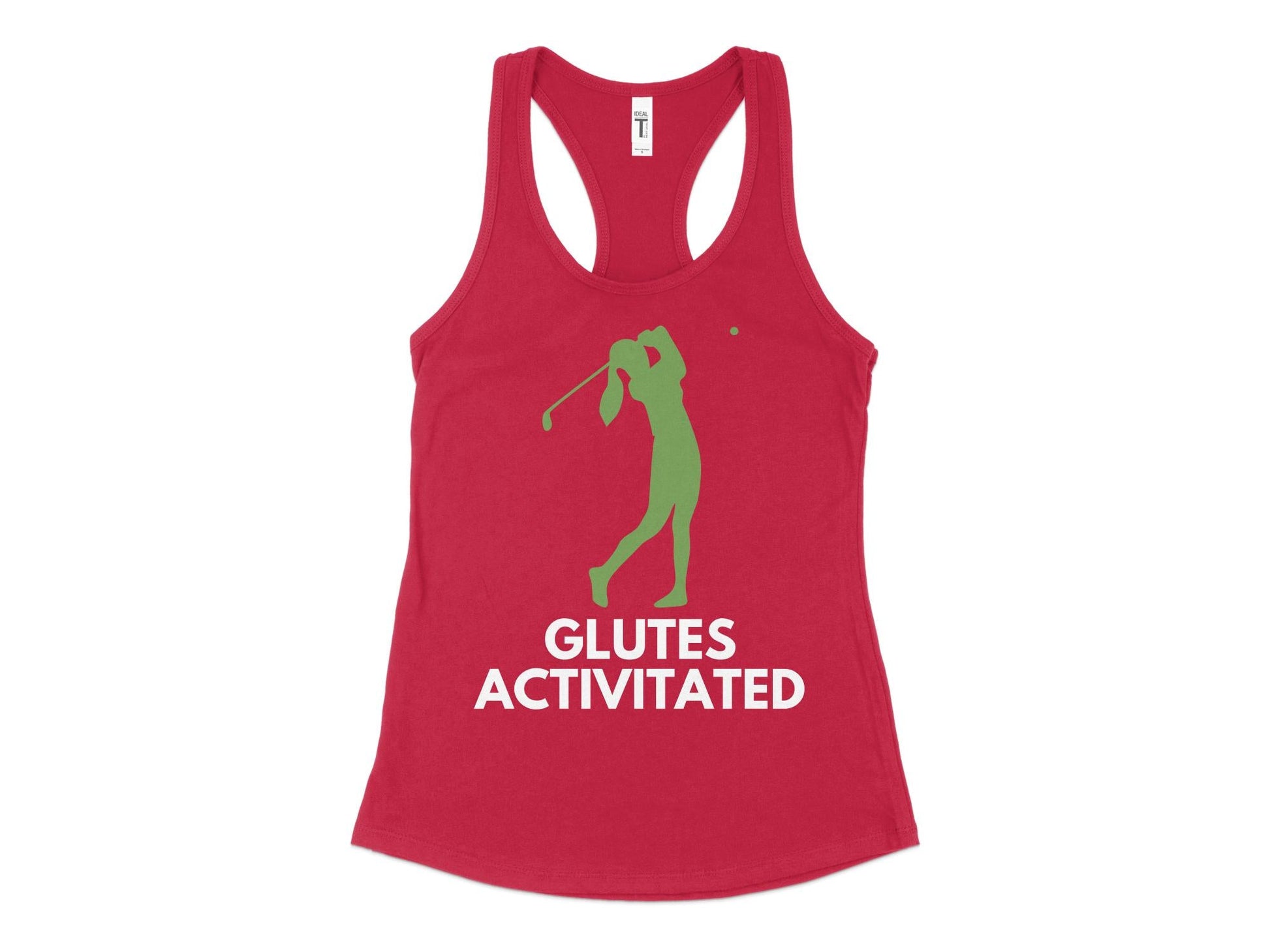 Funny Golfer Gifts  Womens Tank Top XS / Red Glutes Activated Female Golf Womans Tank Top