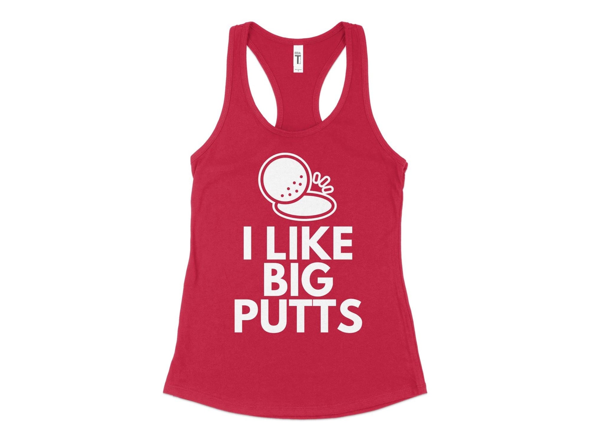 Funny Golfer Gifts  Womens Tank Top XS / Red I Like Big Putts Golf Womans Tank Top