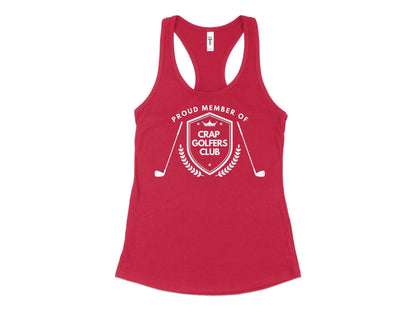 Funny Golfer Gifts  Womens Tank Top XS / Red Proud Member of the Crap Golfers Club Golf Womans Tank Top