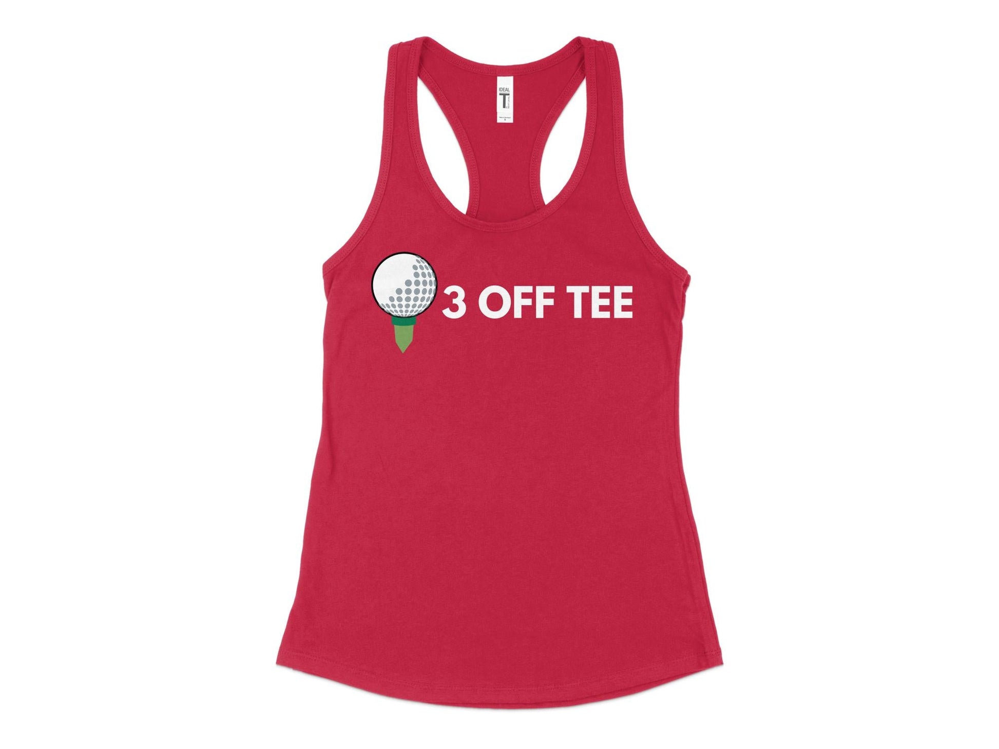 Funny Golfer Gifts  Womens Tank Top XS / Red Three Off Tee Golf Womans Tank Top