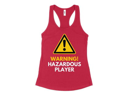 Funny Golfer Gifts  Womens Tank Top XS / Red Warning Hazardous Player Golf Womans Tank Top