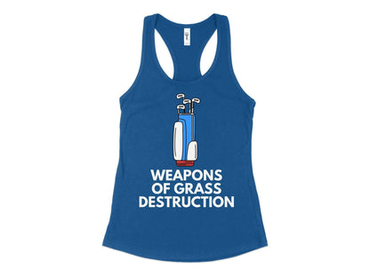 Funny Golfer Gifts  Womens Tank Top XS / Royal Weapons of Grass Destruction Golf Womans Tank Top